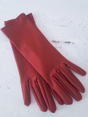 guantes raso granates