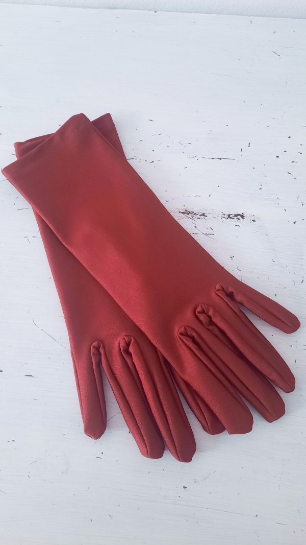 guantes raso granates